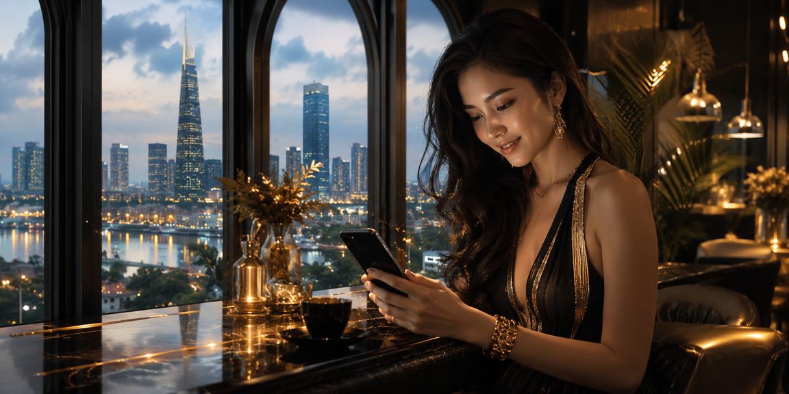 Người dùng tại TP. Hồ Chí Minh chơi casino và Jackpot trên điện thoại di động trong quán cà phê